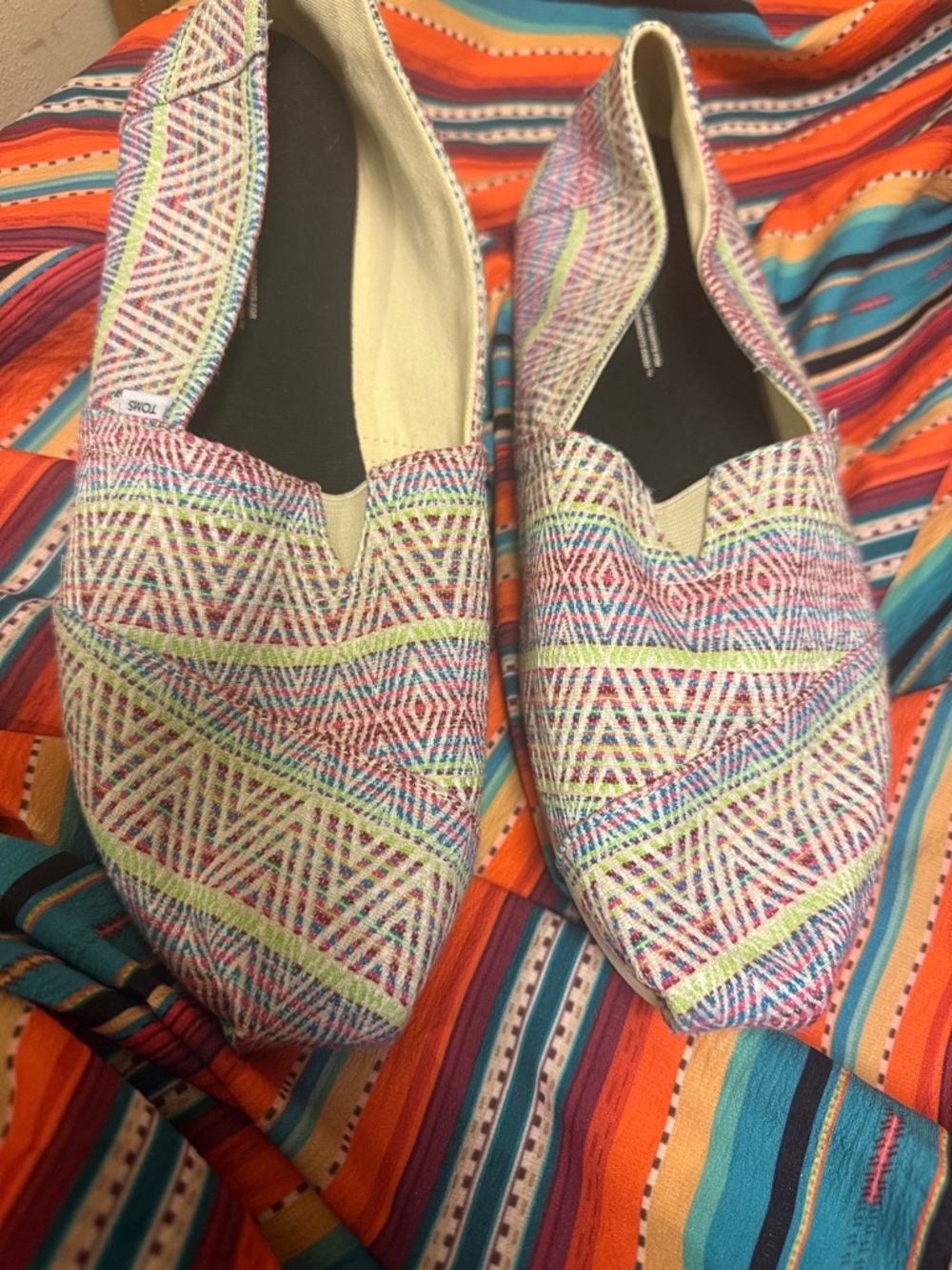 Toms Pastel Multicolor Woven Slip-Ons